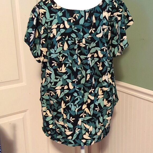 RYAN Wythe 1X lightweight top capped sleeves hides flaws summer greenery - Picture 7 of 11